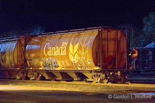 Nighttime in the Switching Yard_01158.jpg - Photographed at Smiths Falls, Ontario, Canada.